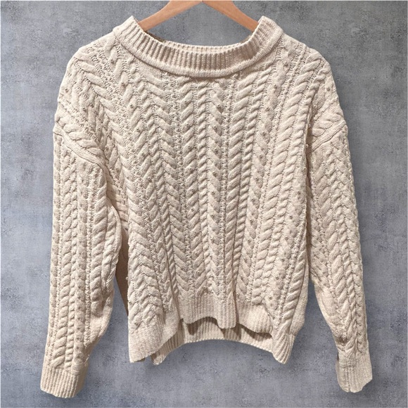 Cynthia Rowley Cream Cable Knit Sweater - Picture 3 of 12